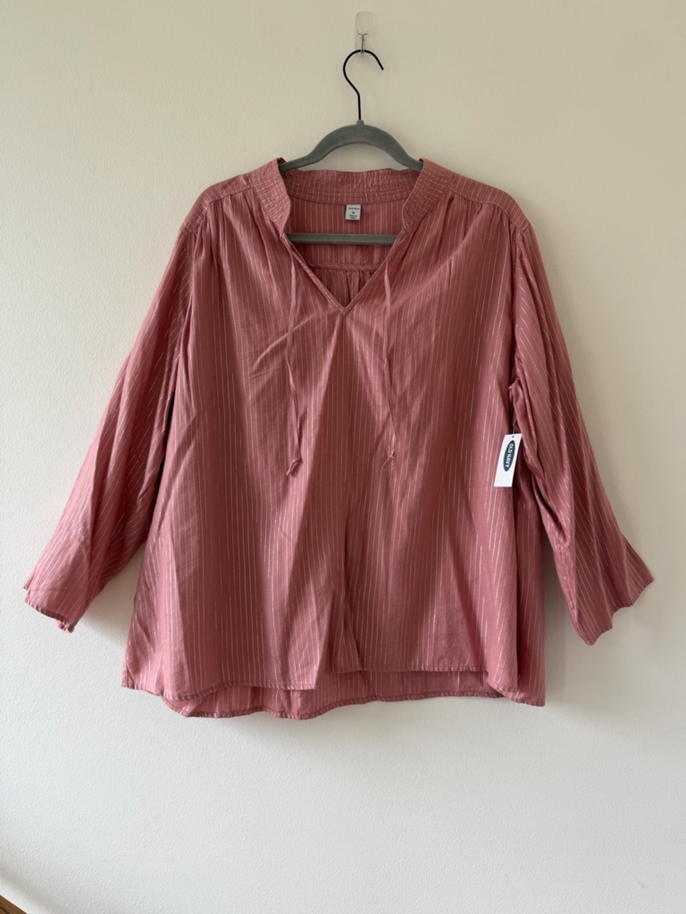 Old Navy silver striped blouse